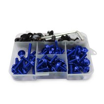 바이큐 튜닝 오토바이 액세서리 페어링 볼트 키트 195pcs, 블루