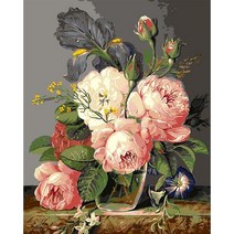 HANDONG 꽃 유화 DIY 해바라기 손으로 그리기 명화 인테리어 예술품, 40x50cm, FO098