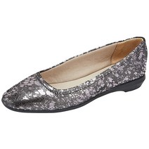 Naturalizer 여성용 Alya 발레 플랫 가죽 6, Pewter Droplet