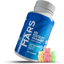Mars Mens Fertility Gummies - 남성을 위한 산전 비타민 및 임신 보조제 Ashwagangha 엽산 니아신 종합 혼합