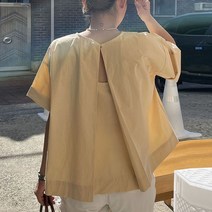 델룩 a라인 바스락 셔츠 블라우스 여름 반팔