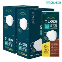 모나리자 스마일 황사미세먼지 마스크 대형 흰색 KF-80 x 60매 1박스, 30매입, 2개