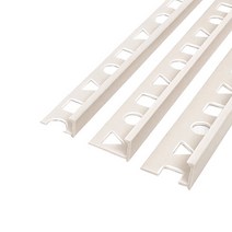 (재단가능) PVC L자 재료분리대(아이보리) 3사이즈(8 10 12mm) 2.4M _철물 몰딩 마루몰딩 바닥타일 타일마감 마감재 꼼꼼이 코너비드 ㄱ자, 10mm용