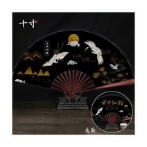 너슬 부채 고대 크레인 10 인치 접는 팬 남성과 여성의 중국 의 술 춤 한 의류 Accessorie, Cloud crane 2