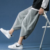 남여공용 시어서커 아웃포켓 배기팬츠