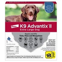 강아지 반려견 k9 advantix ii 벼룩 및 진드기 예방 1개월/2개월 [대형견], 1개월분