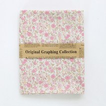 면60수 아사)대폭 샤론 플라워-핑크 얇은천 여름원단