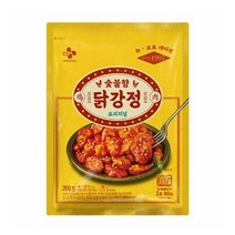 CJ더마켓 닭튀김 튀김류 술안주 혼밥 캠핑 탑티어 숯불향 닭강정 닭강정 순살 후라이드 양념 숯불 200G 2개, 16세트