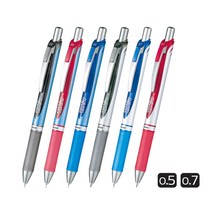 Pentel ENER GEL 펜텔 에너겔 중성펜 니들팁 (BLN75 0.5mm) 메탈팁 (BL77 0.7mm) [12개입], 0.5mm 블랙 12개입 (BLN75-A)