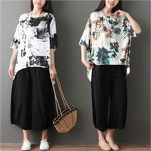 오노마 오노마 ONM G02724/루즈핏의 블라우스와 넓은통바지 셋/마투피스 (7987046)