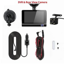 4.0인치 자동차 블랙박스 3카메라 렌즈 24H HD 1080P 3채널, TF Card 제외, 블랙박스+후방카메라