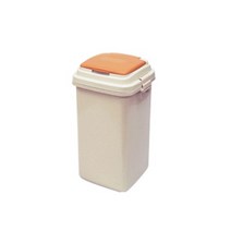 리드휴지통 75L, 베이지 + 주황, 1개, 1개