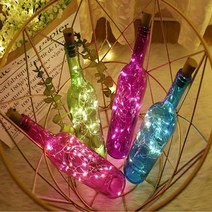 KC인증 NK 반짝이 코르크 와이어 줄 전구 LED무드등 감성 조명 수유등 10구 20구 30구, 코르크와이어전구 20구 무지개