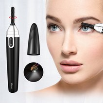 Kiboer 속눈썹 고데기 속눈썹 기기 온도 조절 항온 LED조면등 360도 회전 화상 방지 디자인 휴대용 usb충전식 블랙, Kiboer-105