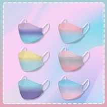 패션왕 50PCS 성인 4D KN95 그라디언트 일회용 통기성 방진 마스크, G.무작위 혼합 50PCS