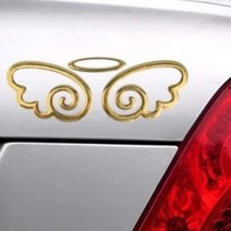 벤리 바이크 천사 날개 스티커, 1개, 빨강