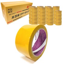 소유 박스테이프 중포장 러버 포장 40M 80M 투명 황색 OPP 1BOX, [일반중포장] 황색 - 48mm*80M, 40개