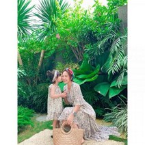 엄마딸커플룩 쉬폰 모녀커플원피스 시밀러룩 휴가 바캉스 여행룩