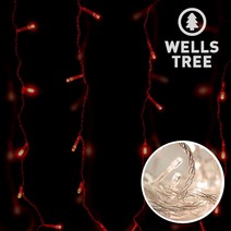 웰스트리 크리스마스전구 LED고드름투명선400구-레드