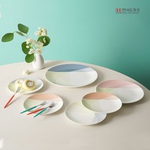 시둥마켓 +[시둥마켓]+_ 커플그릇세트 한식기 주방혼수 도자기식기세트 4인식기세트 예단세트, 한국도자기 블루밍플라워 뷔페세트 10p 티포크 포, 민트