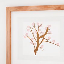 카페문구 매화 반-A타입 포인트스티커벽지