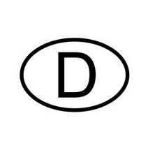 Volkrays 크리 에이 티브 데칼 d 독일 국가 코드 타원형 자동차 스티커 자동차 오토바이 자동차 스타일링 pvc 블랙실버 15cm 10cm, 검은 색