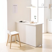 홈인홈 밀크림 아일랜드 조리 수납 템바보드 홈바 테이블 1200_E48, 상판500(좌측형), 올화이트