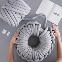 프리미어울실 두꺼운 슈퍼 벌크 청키 원사 손 뜨개질 크로셰 부드러운 큰 면 DIY 팔 로빙 담요용 스피닝 1kg, Gray-1KG