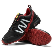 하이킹 신발 등산화 캠핑 안전화 트레킹 야외 sms 남자 신발 등반 스포츠 통기성 운동화 전술 사냥 신발 여름 메쉬 미끄럼 방지 운동화, 9.5, 검정 빨강