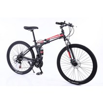 자전거휠셋 24 속도 접는 산악 자전거 24/26inch 여자/남자 듀얼 디스크 브레이크 스포크 휠/나이프 휠 성인, [02] 26x17 165-175cm, [04] spoke wheel black