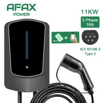 전기차 가정용 충전기 afax ev 충전 스테이션 32a 전기 자동차 자동차 evse wallbox wallmount 7.61122kw type2 케이블 iec62196 app, 11kw 16a 3상, 타입2