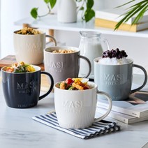 벤티머그 1P 점보머그컵 시리얼컵 자취생선물 큰머그 라면기 도자기, 670ml 아이보리 1P