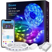 Govee 고비 앱 제어 색상 변경 음악 동기화 Google Assistant 호환 라이트, 5 M (0)