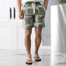 여름 반다나 페이즐리 5부 밴딩반바지