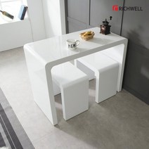 리치웰 하이그로시 멀티일자 식탁 테이블 1000 의자별도, 화이트