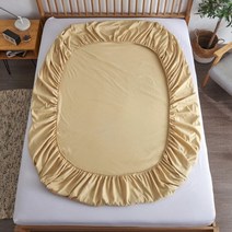 탄성 밴드가 있는 부드러운 100 면 장착 시트 싱글 더블 킹 퀸 침대용 미끄럼 방지 조절 매트리스 커버 160180200, 낙타, 150x200x30cm
