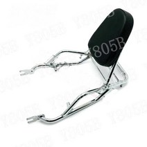 w800 가와사키 400 650 매트 블랙 오토바이 등받이 시시 바 수화물 선반, 크롬