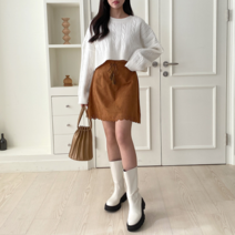 수키 인디안테슬리본 펀칭레이스 미니스커트 1108087