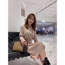 여성 단색 카라 니트 원피스 스트라이프 루즈핏 봄 가을 빅사이즈 20대 오피스룩 30대 데일리룩