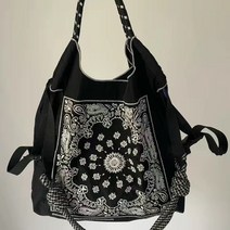 일본 ball chain 페이즐리 자수에코백 나일론 바스락(스트랩포함)