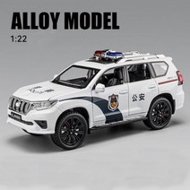 1/24 랜드 크루저 프라도 SUV 합금 자동차 모델 다이 캐스트 금속 장난감 오프로드 차량 풀백 시뮬레이션 컬렉션, Police White