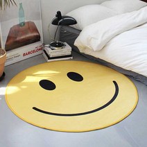 스마일 원형 국산 방수 러그 아이방 거실 카페트 120cm