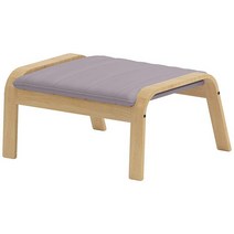 Duable 포엥 의자 커버 교체품은 이케아 안락의자 슬립커버에만 호환됩니다. (폴리에스터 아마 라이트 그레이) 353795, Ottoman Polyester Light Gray