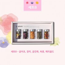 꽃차 선물세트 5종 B세트 장미 메리골드 금어초 금잔화 쑥꽃 국산 꽃잎차 쇼핑백 집게 수제 전문가가직접 로스팅 덖음 천해의자연상태그대로 프리미엄 정직한 청정꽃차 고퀄리티 깊고진한맛, 5종미니 B세트 장미 메리골드 금어초 금잔화 쑥꽃