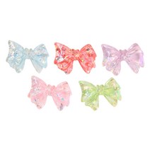 젤리 글리터 리본 팬던트 3개 세트 고리 레진 공예 아트 악세사리 부자재 탑꾸 탑로더 만들기 재료, 05 : 핑크(3개)