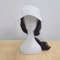 마녀플랜트 브라우니 롱웨이브 모자가발 데일리 캡모자 통가발, 화이트캡_블랙-브라우니