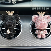 블링디어 큐빅세트(1+1) 베어브릭 고급 차량용 방향제, 큐빅세트(핑크+핑크), C No.5 파우더리, 리필킷A타입(For Man)