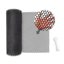 개비온 담장 철망 옹벽 40x300cm 범용 플라스틱 치킨 와이어 울타리 메쉬 육각 꽃, 검은색