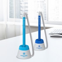 문화 향균 스톱펜 데스크 항균 국산볼펜 부착식 접착식 스프링 호텔 사무실 은행볼펜, 색상랜덤