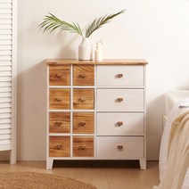 엣지퍼니처 테르 원목 서랍 수납장 4단 12칸, 내추럴화이트